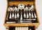 English Silver Plated Canteen Cutlery Set for 12 with Case, 1980s, Set of 142 14