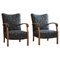 Mid-Century Modern Armchairs in Beech and Fabric, Denmark, 1960s, Set of 2, Image 1