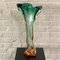 Große Murano Vase in Grün & Bernsteinfarben von Sommerso, 1960er 3