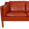 Model 2213 3-Seater Sofa in Cognac Leather with Patina by Børge Mogensen for Fredericia, 1990s, Image 8