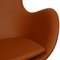 Egg Chair aus Whiskyfarbenem Nevada Anilin Leder von Arne Jacobsen für Fritz Hansen, 1960er 7