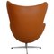 Egg Chair aus Whiskyfarbenem Nevada Anilin Leder von Arne Jacobsen für Fritz Hansen, 1960er 3