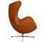 Egg Chair aus Whiskyfarbenem Nevada Anilin Leder von Arne Jacobsen für Fritz Hansen, 1960er 2