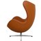 Egg Chair aus Whiskyfarbenem Nevada Anilin Leder von Arne Jacobsen für Fritz Hansen, 1960er 4
