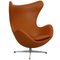 Egg Chair in Whisky-Colored Nevada Aniline Leather by Arne Jacobsen for Fritz Hansen, 1960s 5