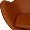 Chaise Egg en Cuir Nevada Aniline Couleur Whisky par Arne Jacobsen pour Fritz Hansen, 1960s 8