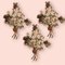Apliques Tole florales grandes de cristal de Murano, años 70. Juego de 3, Imagen 17
