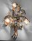 Large Floral Murano Glass Tole Sconces, 1970s, Set of 3 3
