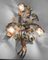 Large Floral Murano Glass Tole Sconces, 1970s, Set of 3, Image 3