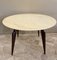 Round Table with Curved Wooden Base and Marble Top, Italy, 1950s 1