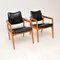 Danish Leather Armchairs attributed to Sigvard Bernadotte for France & Son / France & Daverkosen, 1950s, Set of 2 2
