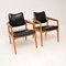 Danish Leather Armchairs attributed to Sigvard Bernadotte for France & Son / France & Daverkosen, 1950s, Set of 2, Image 2