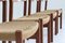 Mid-Century Danish Teak and Paper Cord Dining Chairs, 1960s, Set of 4, Image 3