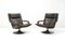 Leather Swivel Lounge Chairs by Geoffrey David Harcourt for Artifort, 1970s, Set of 2 1