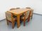 Mesa de comedor vintage de olmo con extensión integrada de Maison Regain, años 70, Imagen 10