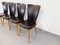 Vintage Baumann Wooden and Skai Baumann Chairs, 1960s, Set of 4 13