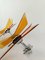 Italian Wall Lights in Chromed Metal and Beveled Yellow Glass from Veca, 1960s, Set of 2 7