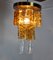Lámpara de araña en cascada de cristal de Murano naranja y transparente atribuida a Zero Quattro, Italia, años 70 Naranja, Imagen 4