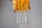 Lámpara de araña de dos tonos de cristal de Murano naranja y transparente atribuida a Zero Quattro, años 70, Imagen 6