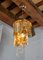Lámpara de araña de dos tonos de cristal de Murano naranja y transparente atribuida a Zero Quattro, años 70, Imagen 4