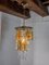 Lámpara de araña de dos tonos de cristal de Murano naranja y transparente atribuida a Zero Quattro, años 70, Imagen 2