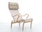 Mid-Century Modern Scandinavian Miranda Lounge Chairs attributed to Bruno Mathsson, 1940s, Set of 2 3