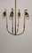 Lampadario a quattro braccia in ottone con paralumi in seta, Austria, anni '30, Immagine 14