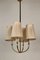 4-Arm Chandelier in Brass with Silk Shades, Austria, 1930s, Image 5