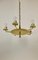 Modern Brass Chandelier with Silk Shades, Austria, 1920s 11