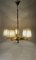 Lámpara de araña moderna de latón con pantallas de seda, Austria, años 20, Imagen 17