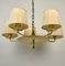 Modern Brass Chandelier with Silk Shades, Austria, 1920s 3