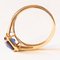 Modern 10k Yellow Gold with Synthetic Sapphire and Diamonds Ring 11