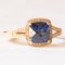 Modern 10k Yellow Gold with Synthetic Sapphire and Diamonds Ring 9