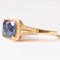 Modern 10k Yellow Gold with Synthetic Sapphire and Diamonds Ring, Image 3