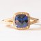 Modern 10k Yellow Gold with Synthetic Sapphire and Diamonds Ring, Image 10