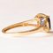 Modern 10k Yellow Gold with Synthetic Sapphire and Diamonds Ring, Image 6