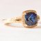 Modern 10k Yellow Gold with Synthetic Sapphire and Diamonds Ring, Image 8