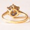Vintage Margherita Ring aus 14 Karat Gelbgold mit synthetischen Saphiren und Diamant im Brillantschliff, 1990er 5