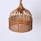 French Riviera Round Pendant in Rattan and Wicker, Italy, 1970s 6