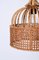 French Riviera Round Pendant in Rattan and Wicker, Italy, 1970s 9