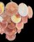 Lámparas de araña de cristal de Murano 57 de la era espacial de alabastro rosa iridiscente, años 90. Juego de 2, Imagen 9