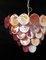 Lámparas de araña de cristal de Murano 57 de la era espacial de alabastro rosa iridiscente, años 90. Juego de 2, Imagen 13