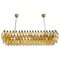 Murano Poliedri Chandelier 138 in Amber Glasses by Carlo Scarpa, 1990s 1