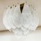 Murano Ceiling Lamp in Frosted Carved Glass Leaves, 1980s 12