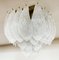 Murano Ceiling Lamp in Frosted Carved Glass Leaves, 1980s, Image 12