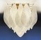 Murano Ceiling Lamp in Frosted Carved Glass Leaves, 1980s 8