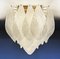 Murano Ceiling Lamp in Frosted Carved Glass Leaves, 1980s, Image 8