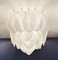 Murano Ceiling Lamp in Frosted Carved Glass Leaves, 1980s, Image 6