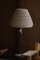 Lámpara de pie francesa moderna de ratán y acero, años 50, Imagen 5
