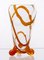Orange Threads Glass Vase, 1970s 1